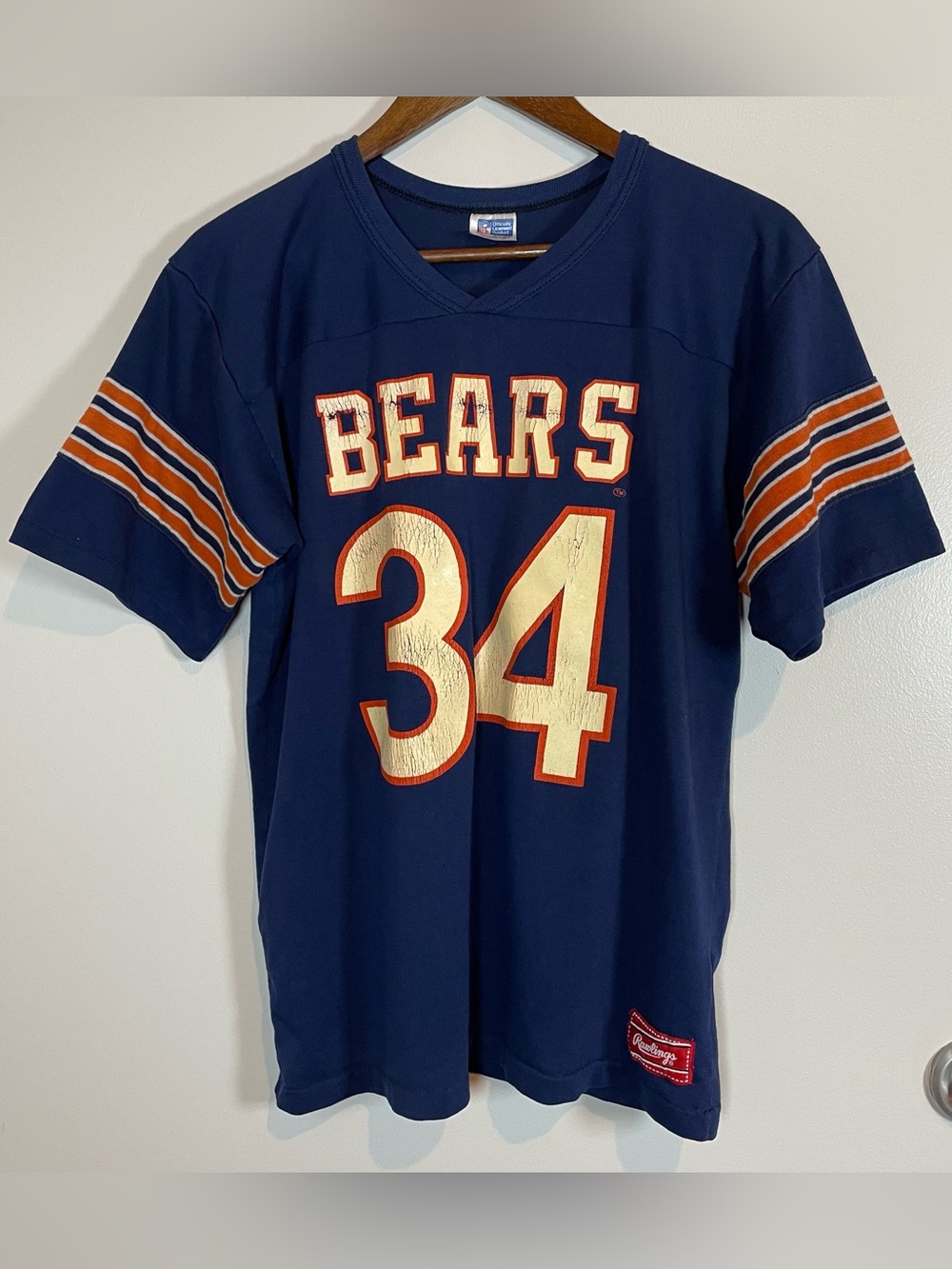 Vintage 80s Rawlings NFL Chicago Bears Single Stitch Made in USA Large Jersey